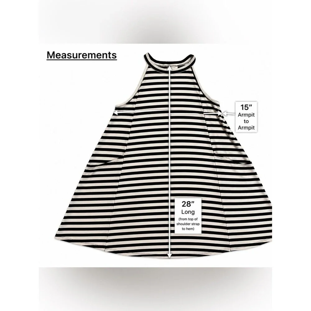 Harper Canyon Girls Black & White Striped Summer Playwear Coastal Dress 10/12
